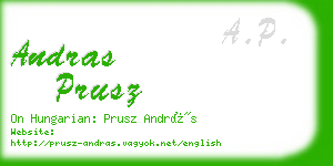andras prusz business card